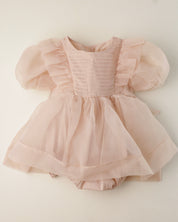 Oren Serena Pintuck Organza Baby Suit -Pink (Ready Stock)