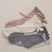 3 Pairs Set - Ribbon Frill Trim Socks (Ready Stock)
