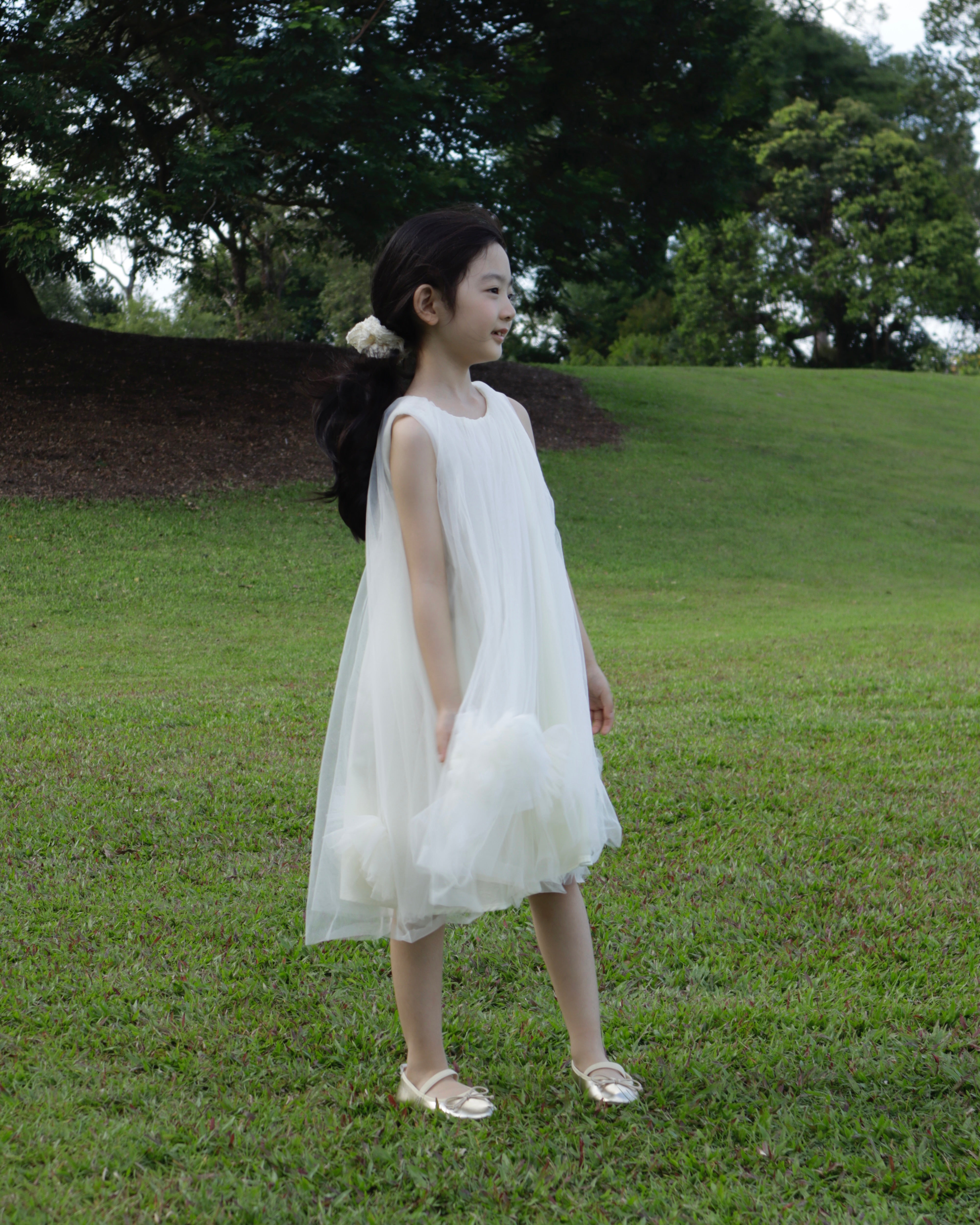 Dreamy Tulle Dress- Cream White (Ready Stock)