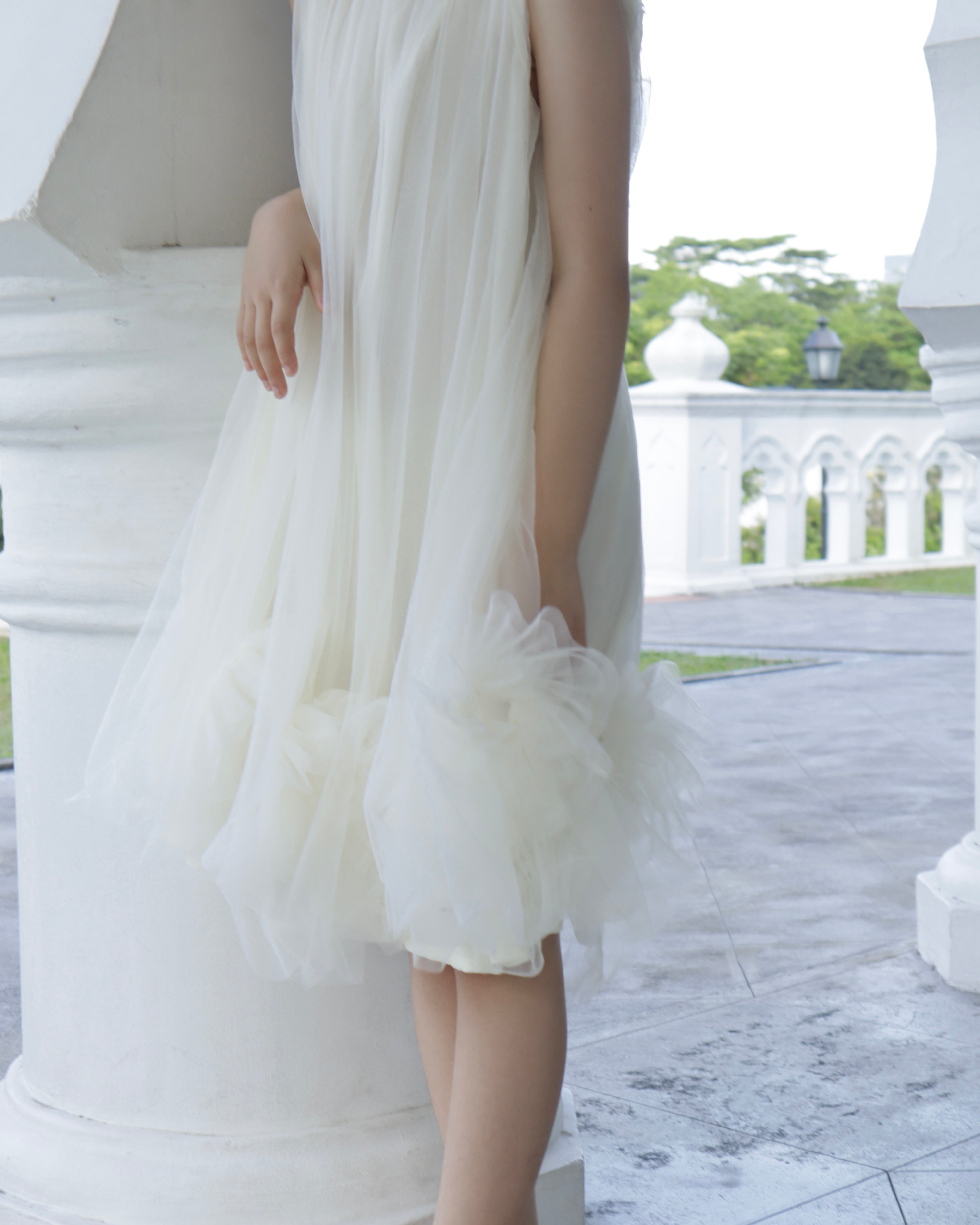 Dreamy Tulle Dress- Cream White (Ready Stock)