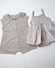 Nunubiel Slub Cotton Baby One Piece Suit (Ready Stock)