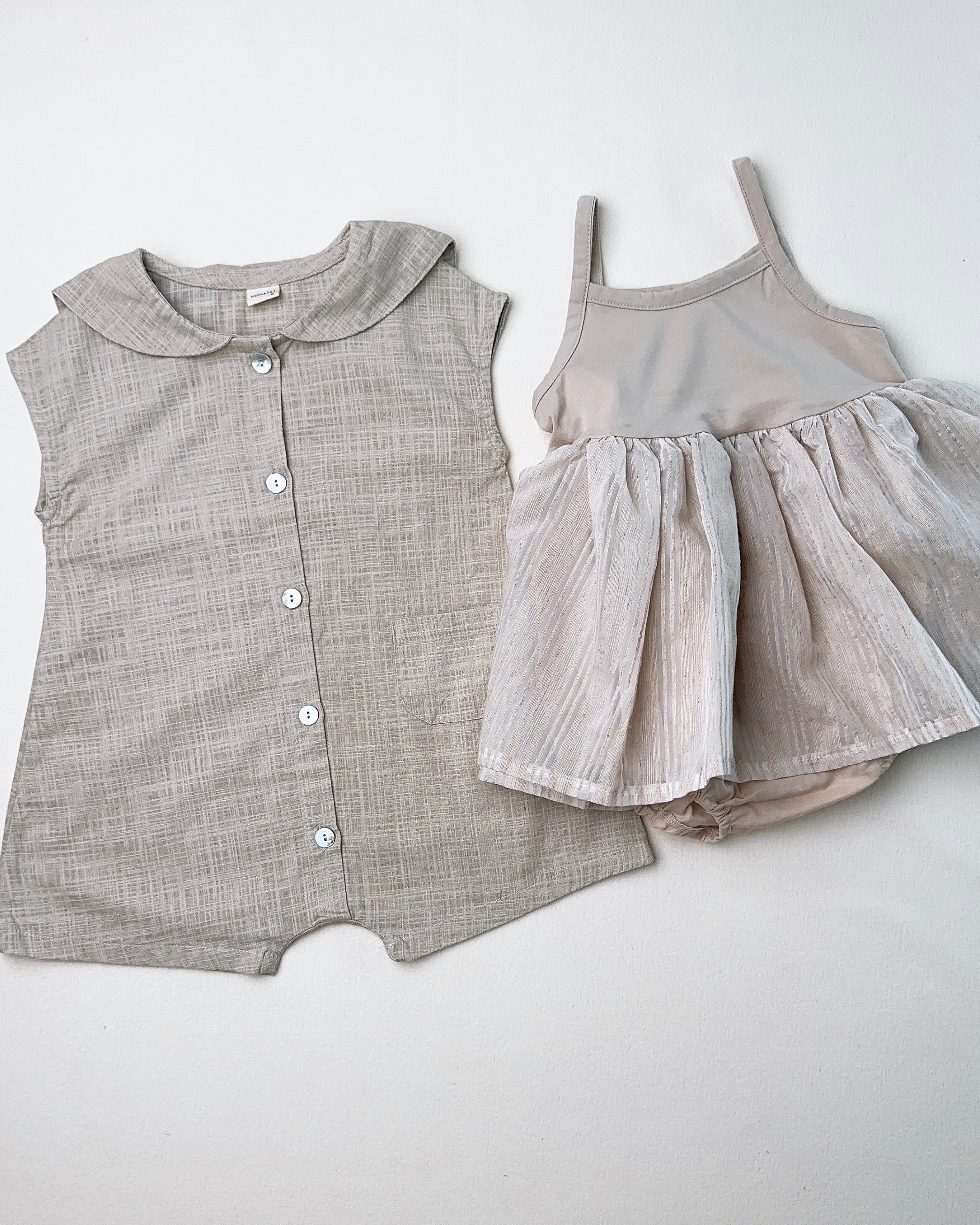 Nunubiel Slub Cotton Baby One Piece Suit (Ready Stock)