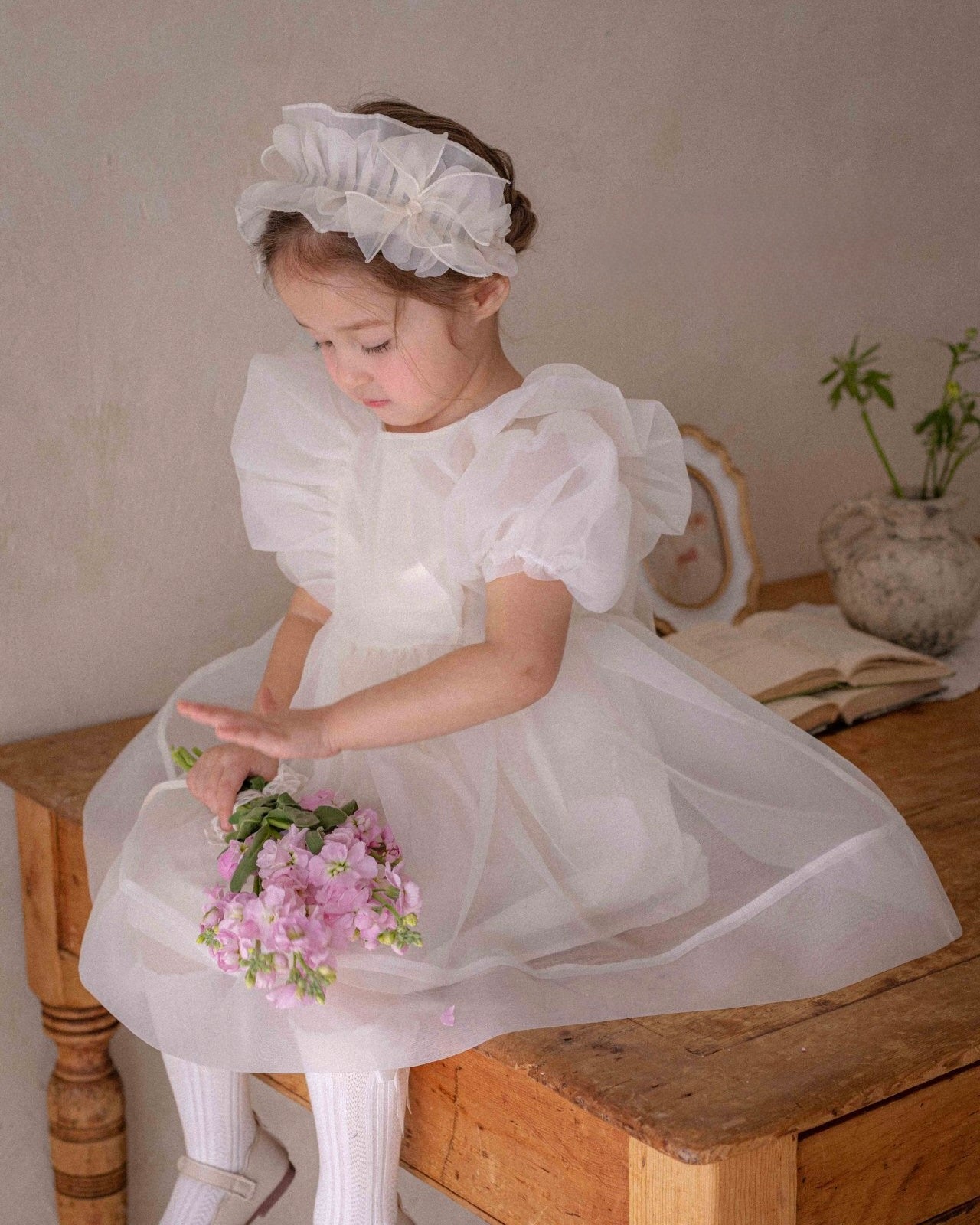 Ines Organza Dress - White (Ready Stock)