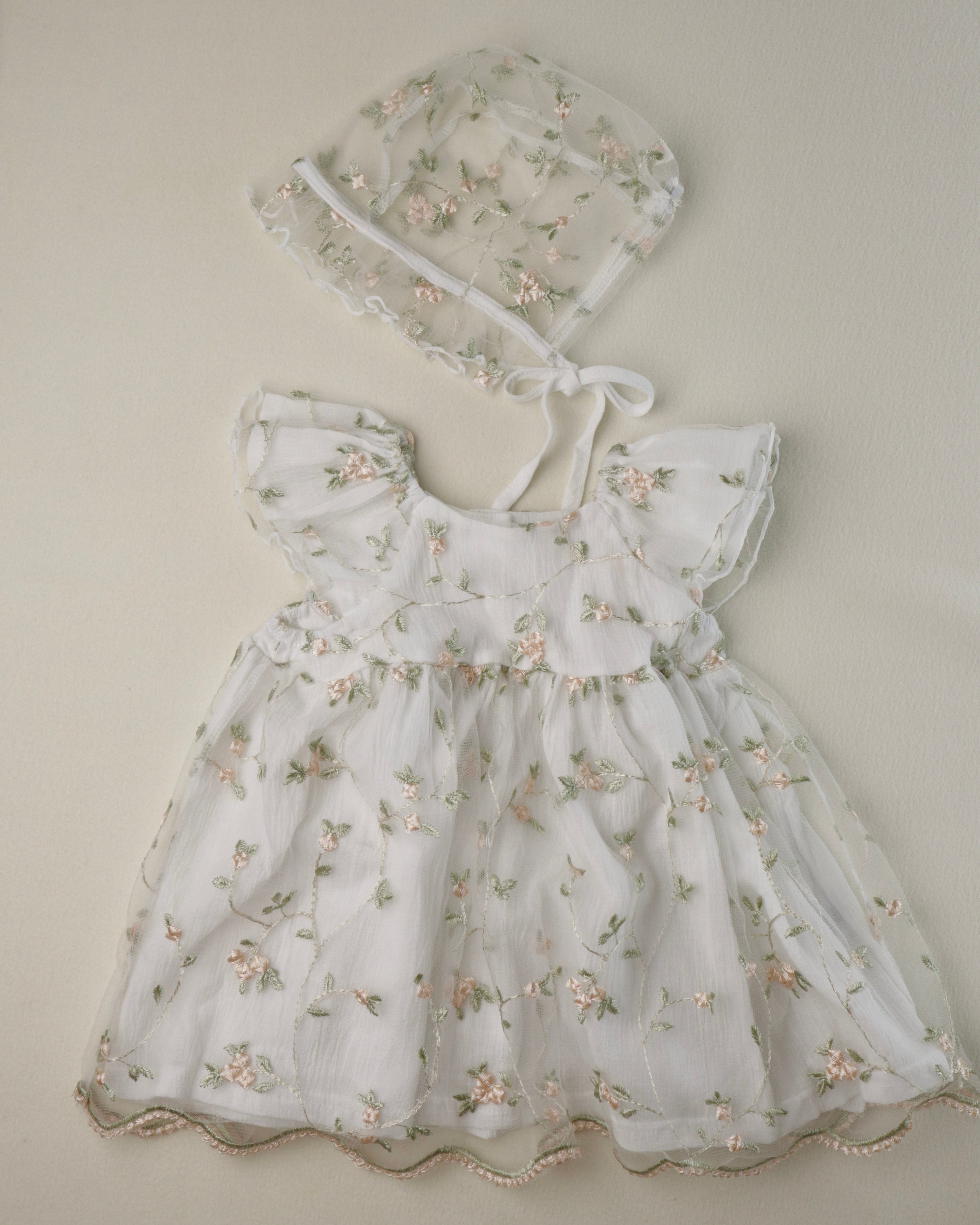 FromJ Embroidered One-piece (Bonnet Set) - Ready Stock