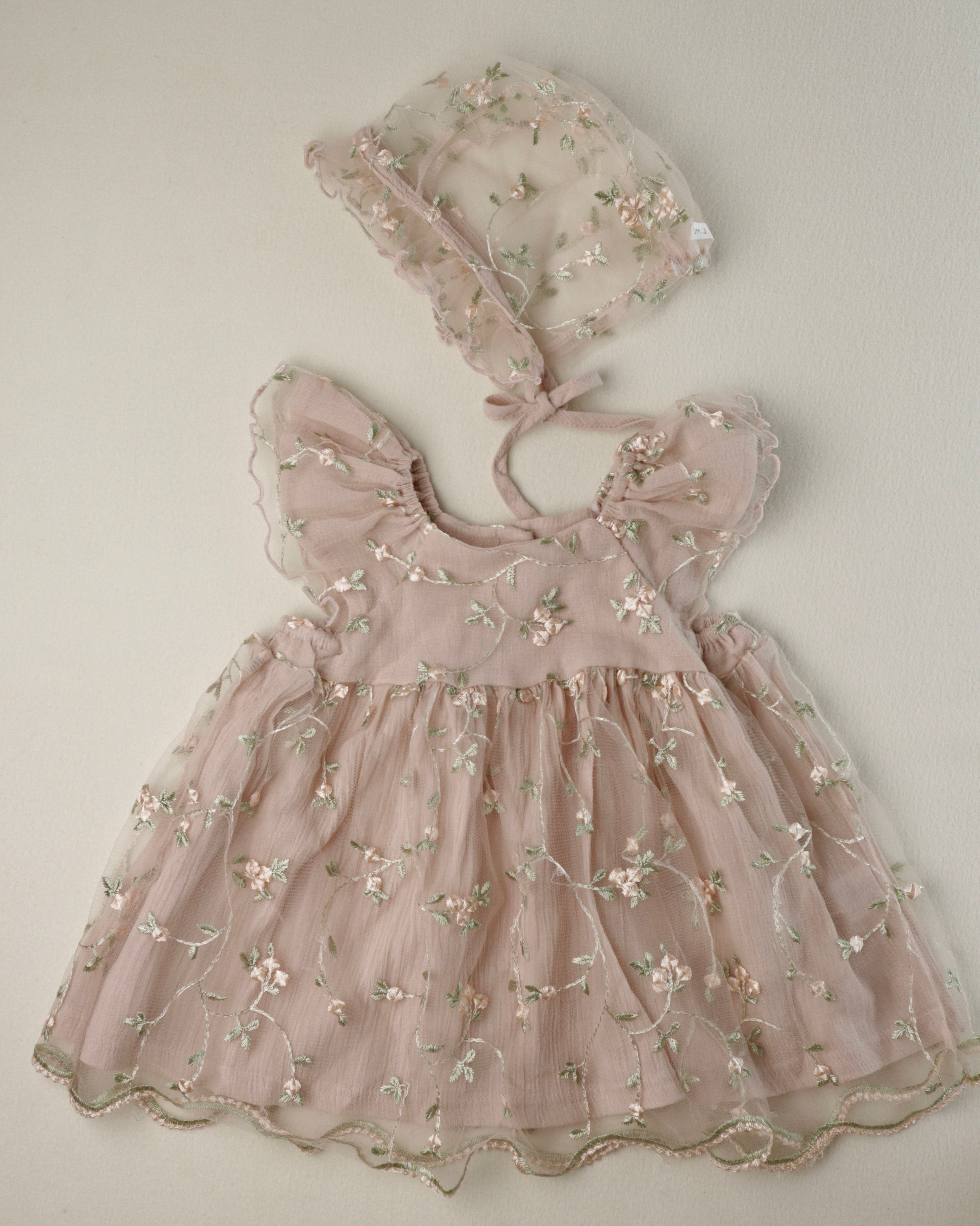 FromJ Embroidered One-piece (Bonnet Set) - Ready Stock