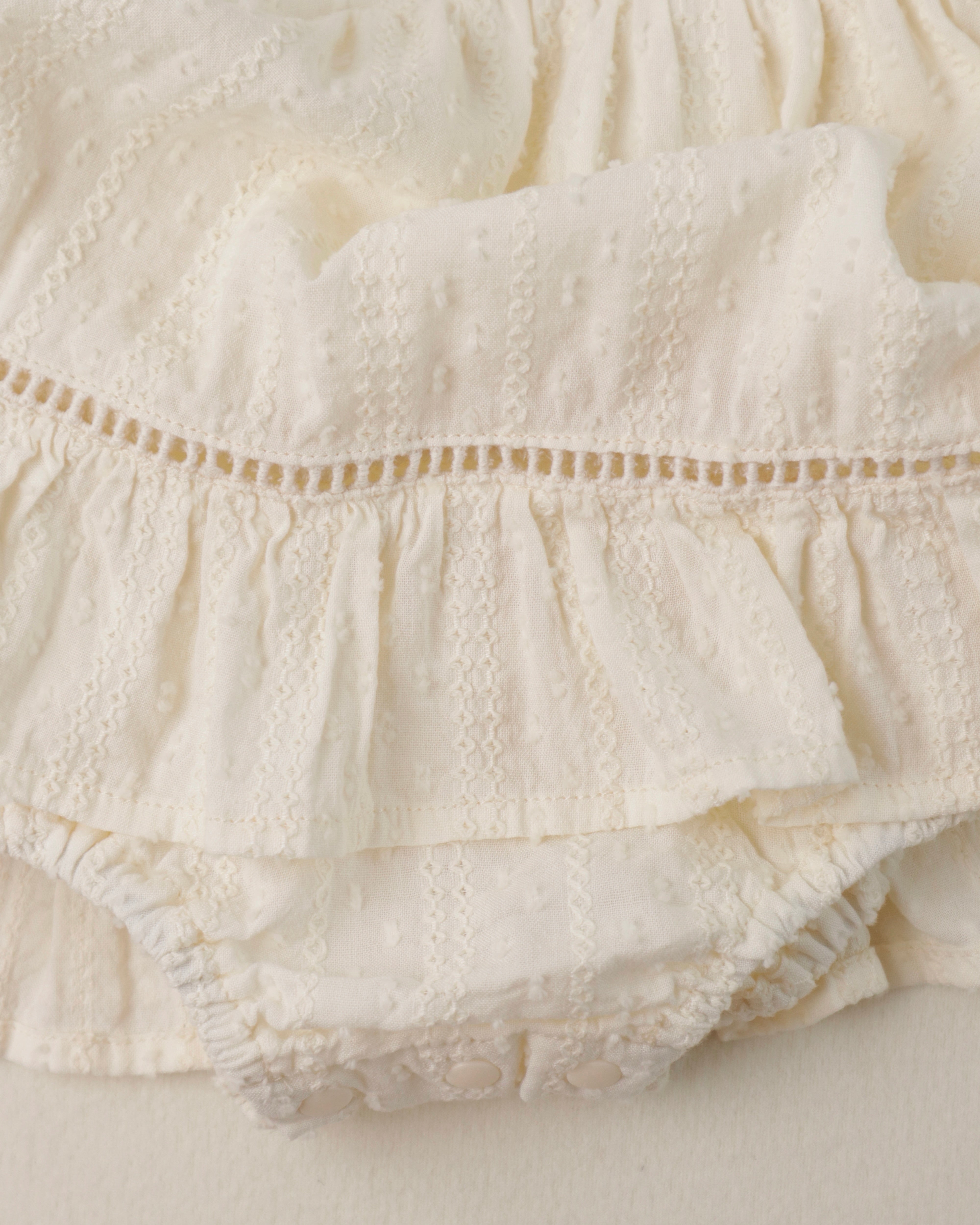 Lace-Embroidered Cotton Romper Dress (Ready Stock)
