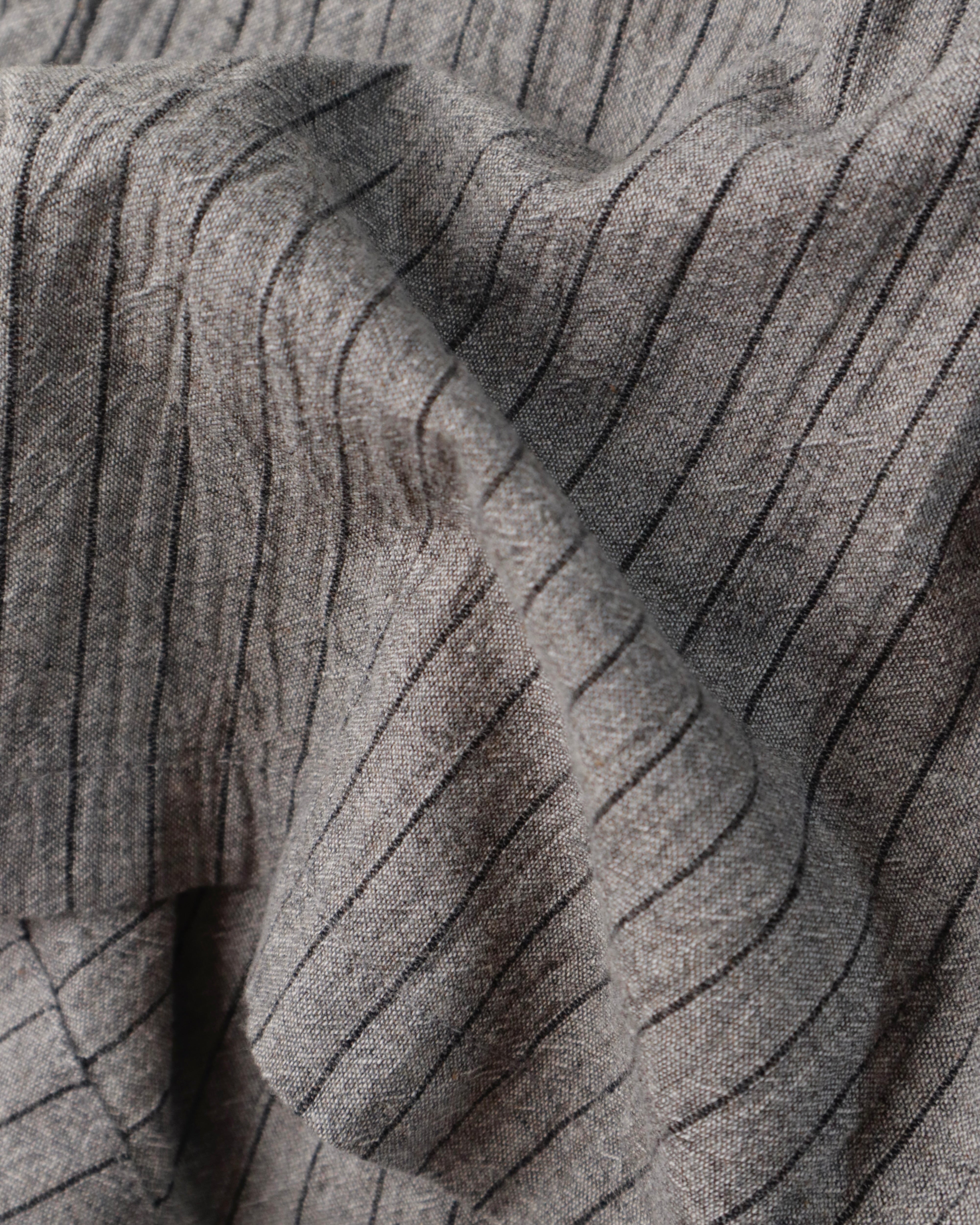 Grey PinStriped Shorts - Mid Length