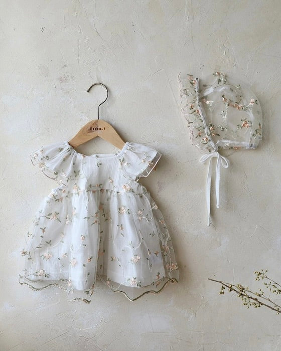 FromJ Embroidered One-piece (Bonnet Set) - Ready Stock