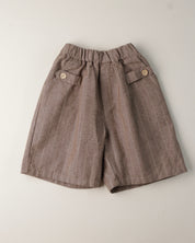 Brown PinStriped Shorts - Mid Length