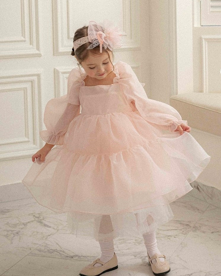 Oren CL Organza Dress - Pink  (Ready Stock)