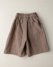 Brown PinStriped Shorts - Mid Length