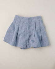 Blue Embroidery Shorts