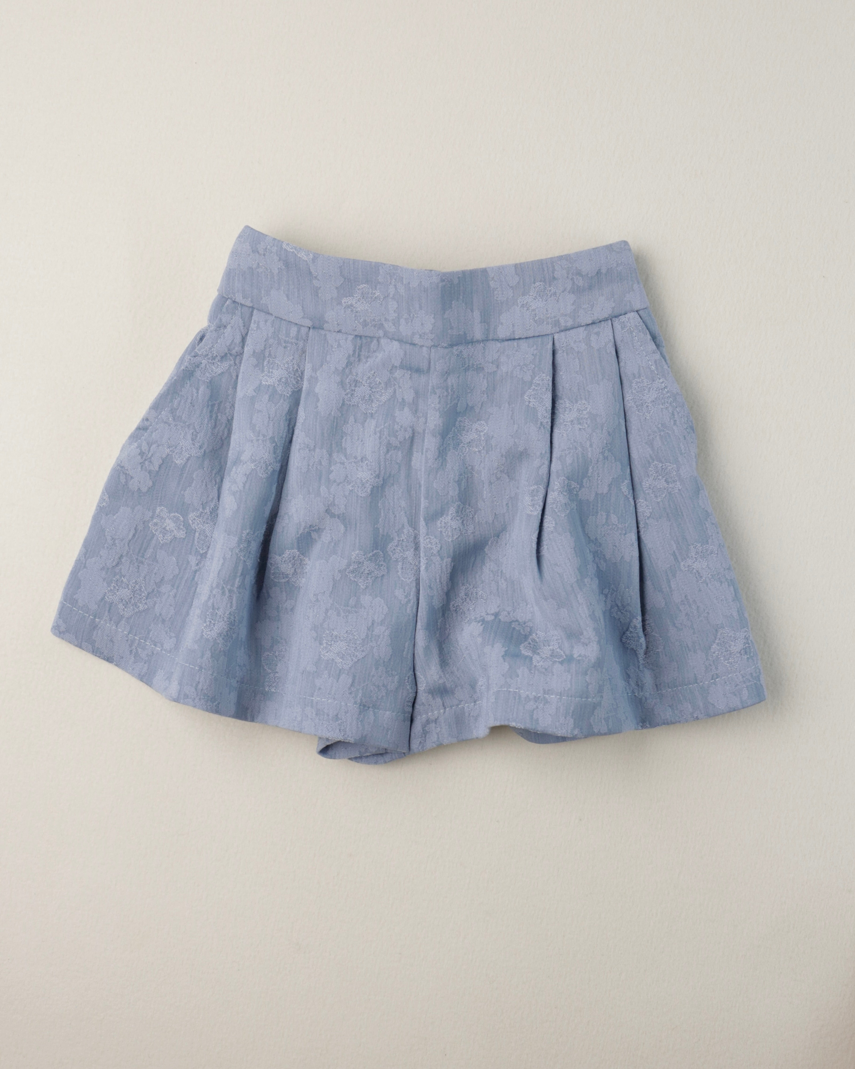 Blue Embroidery Shorts