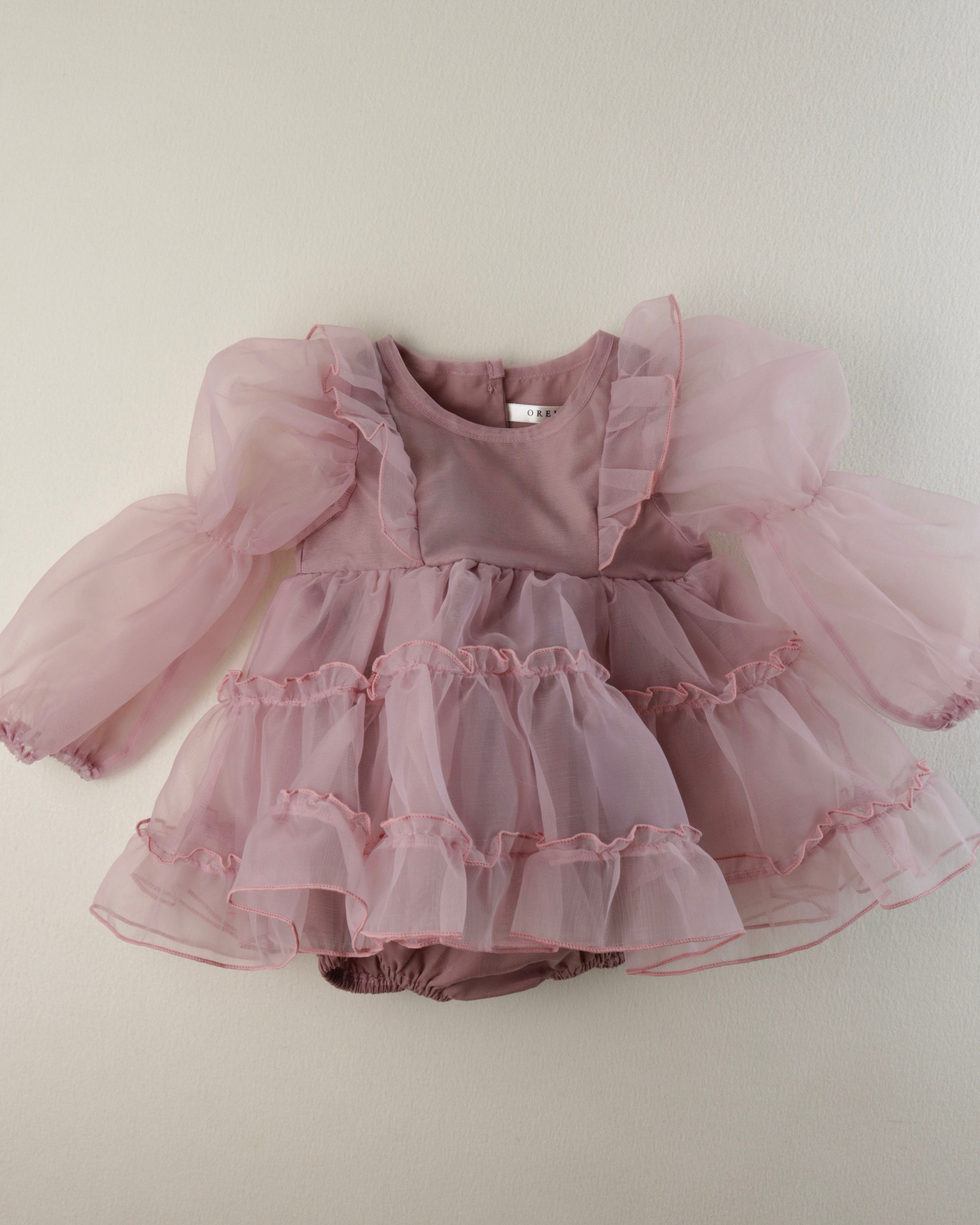 Purple Marianne Organza Romper Dress  (Ready Stock)