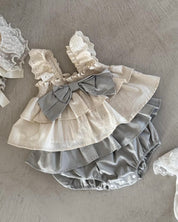 Layered Lace Ribbon top & Bloomer Set (Ready Stock)