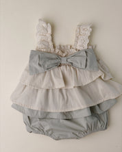 Layered Lace Ribbon top & Bloomer Set (Ready Stock)