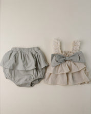 Layered Lace Ribbon top & Bloomer Set (Ready Stock)