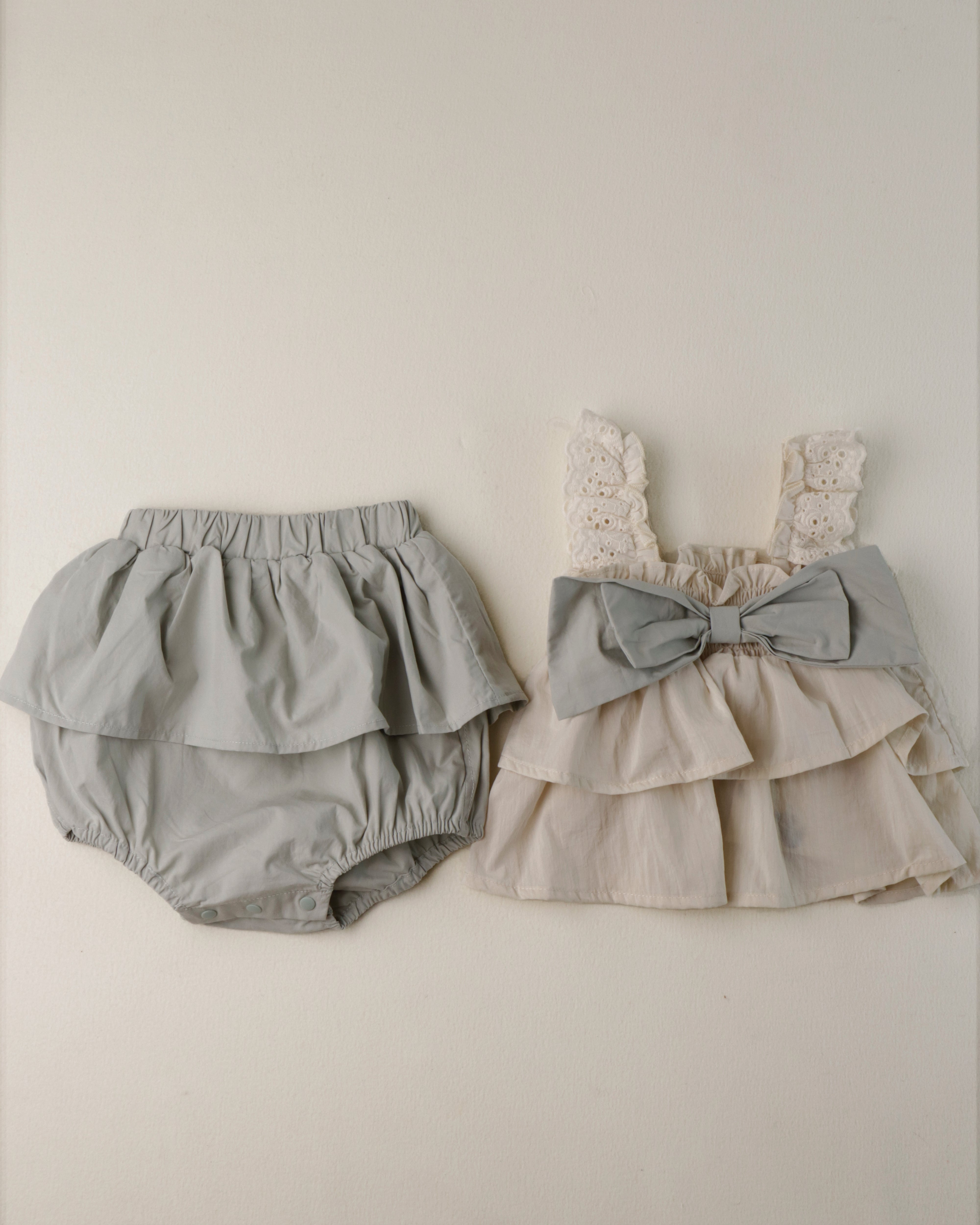 Layered Lace Ribbon top & Bloomer Set (Ready Stock)