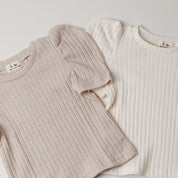 Hibye Ribbed Puff-sleeve Tee (Ready Stock)
