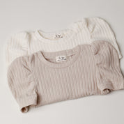 Hibye Ribbed Puff-sleeve Tee (Ready Stock)