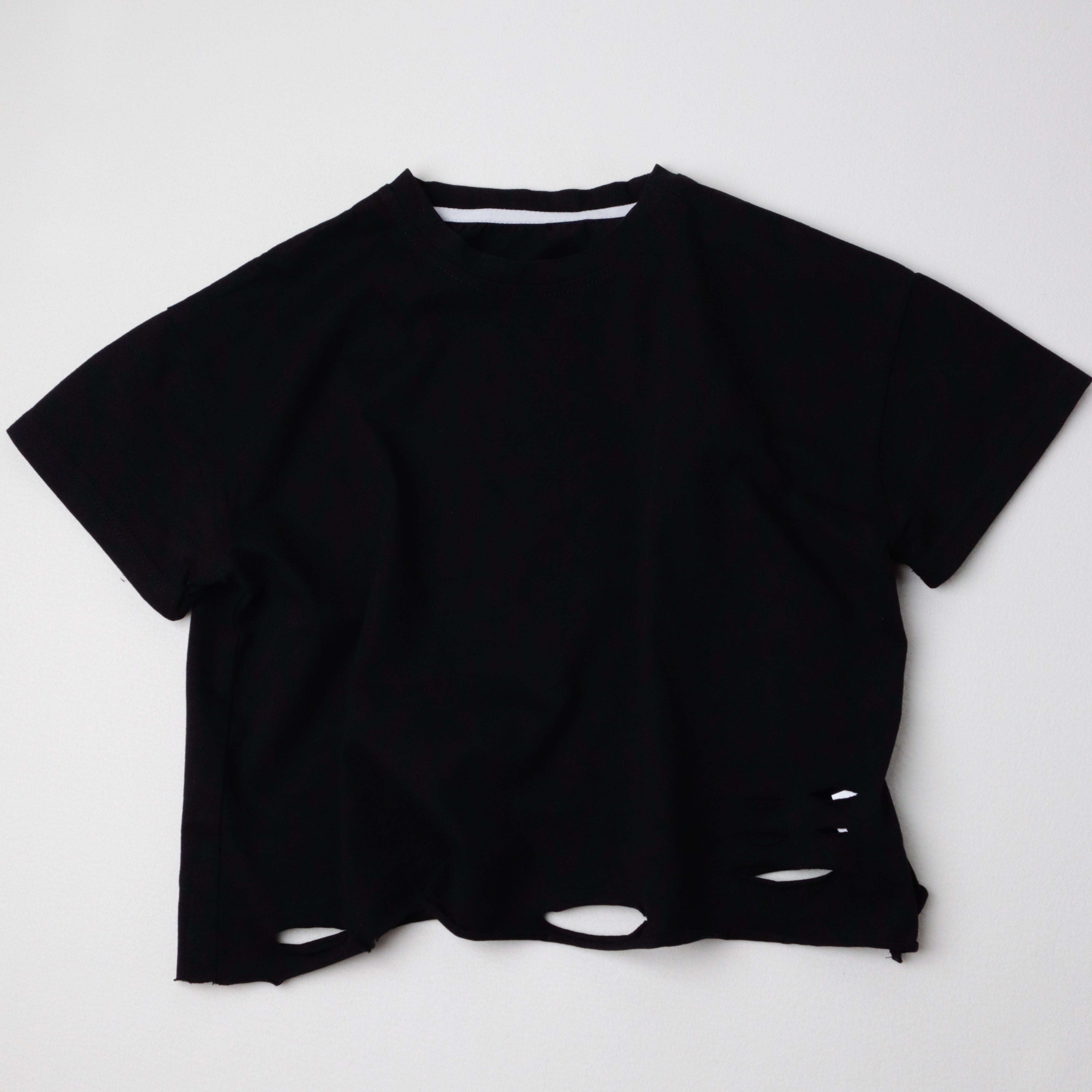 Drop-shoulder distressed Tee (Ready Stock)