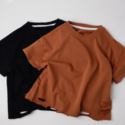 Drop-shoulder distressed Tee (Ready Stock)