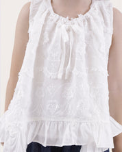 Sleeveless Floral Embroidered Top (Ready Stock)