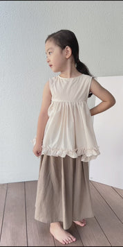 *Premium - Nunu Signature Flared Blouse & Wide-Leg Pants SET (Ready stock)