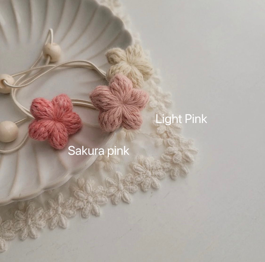 Handmade Crochet Flower Hair Ties